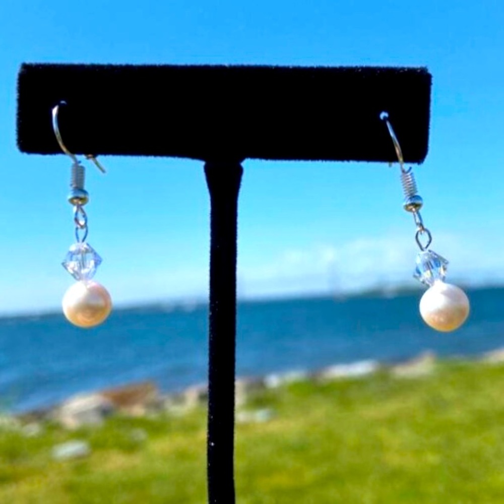 Pearl and Swarovski Crystal Earrings
